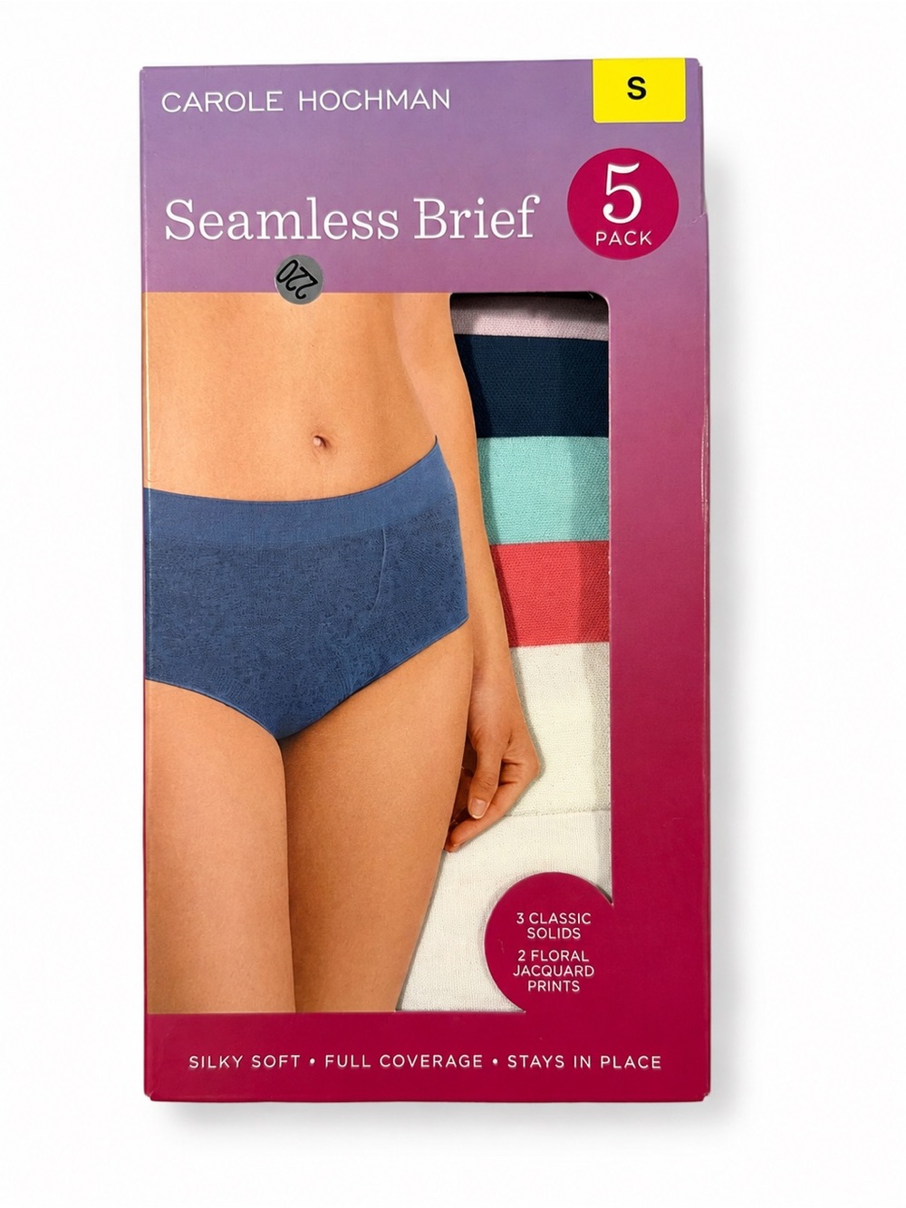 Midnight by Carole Hochman Coral/Blue 5-Pack Seamless Briefs